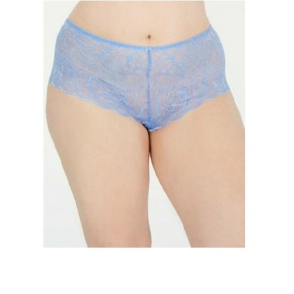 INC International Concepts INC Women's Plus Size Lace Boyshort, 1X, Blue
